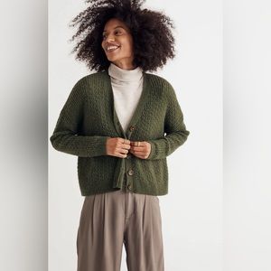Madewell Dark Geen Mayfair Sweater Cardigan